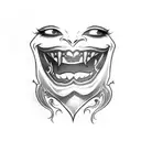 vampire fangs smile doodle tattoo design idea