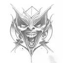 vampire fangs smile doodle tattoo design idea