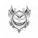 vampire fangs smile doodle tattoo design idea