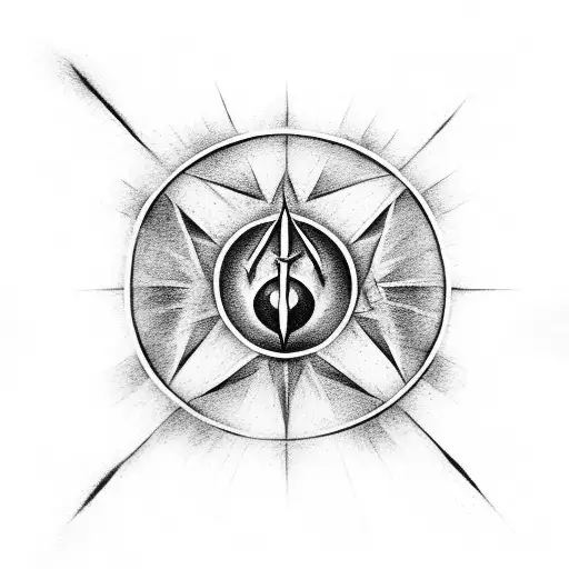 Harry Potter universe deathly hallows, sorting hat and golden snitch merged tattoo design idea