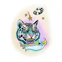 cat with a tiger  tattoo design idea