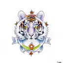 cat with a tiger  tattoo design idea