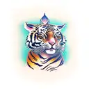 cat with a tiger  tattoo design idea