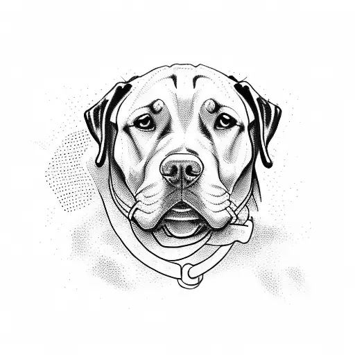 humanoid labrador skateboarding tattoo design idea