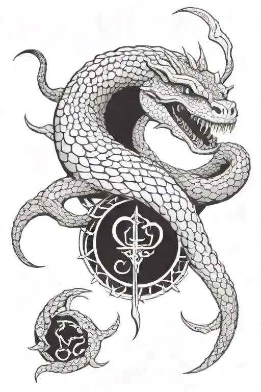 viper snake bull firearms ninja tattoo design idea