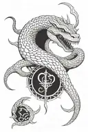 viper snake bull firearms ninja tattoo design idea