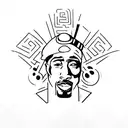 2pac tattoo design idea