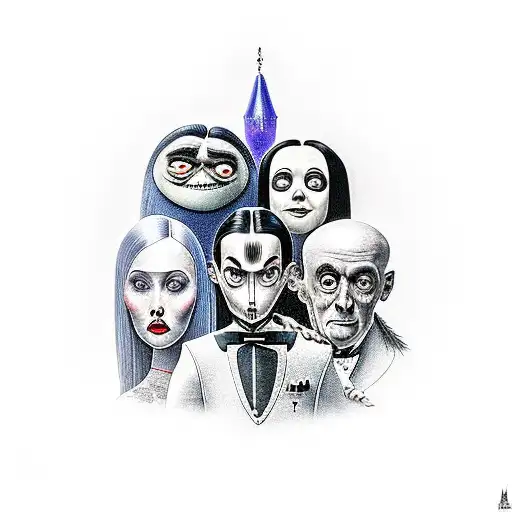Addams family tattoo design idea