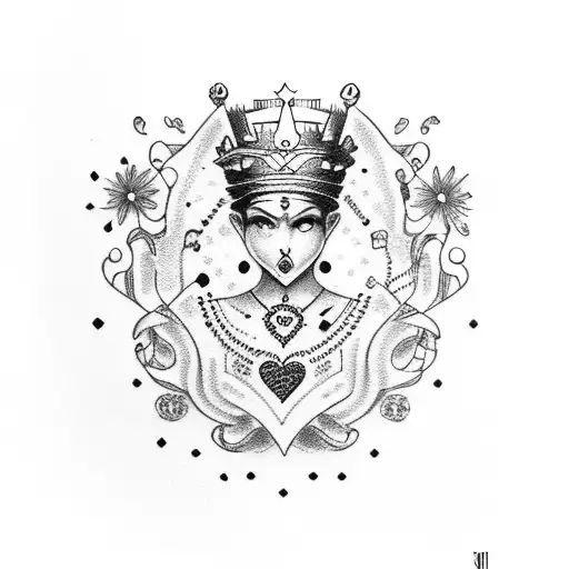 Queen of Hearts tattoo design idea