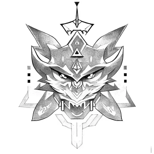 zelda themed blackout with negative space tattoo design idea