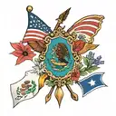 America Canada Mexico flags tattoo design idea