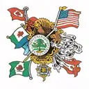 America Canada Mexico flags tattoo design idea