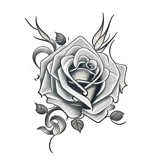 rose vine with Roman numerals 999 incorporated into it  tattoo design idea