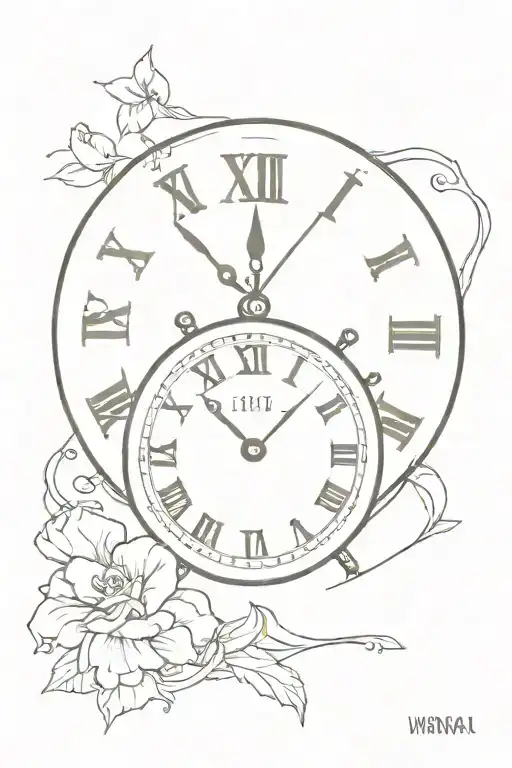 Roman numeral 11:11 clock tattoo design idea