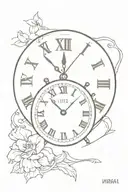Roman numeral 11:11 clock tattoo design idea
