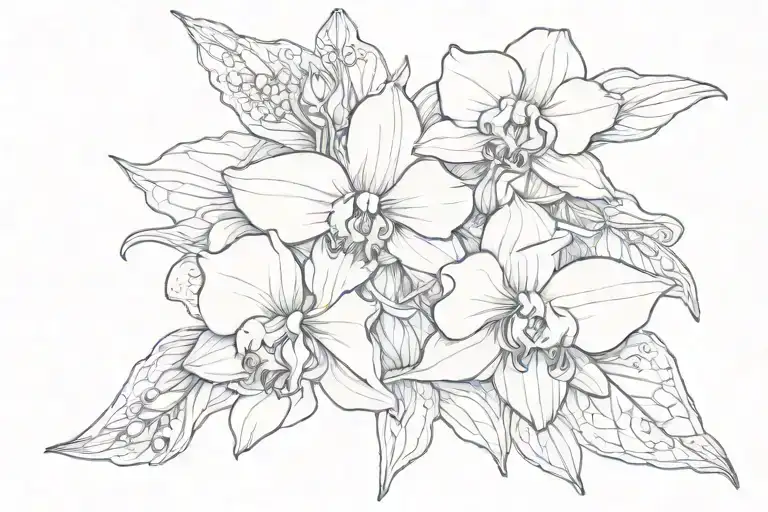 red wilde orhid flower in y2k style tattoo tattoo design idea