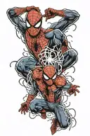 spiderman peter parker and venom carnage tattoo design idea