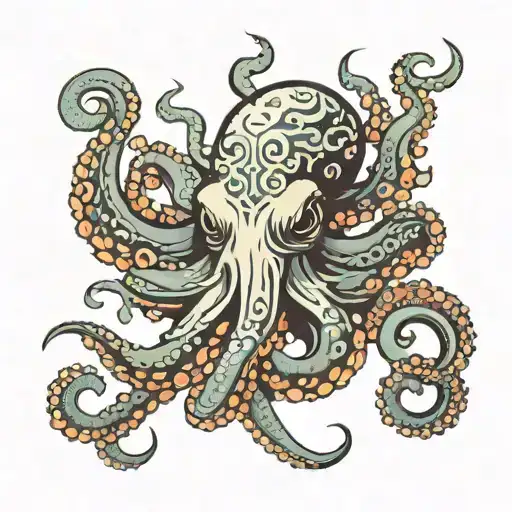 japanese octopus with spikes tattoo design idea