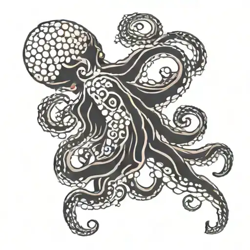 japanese octopus side profile tattoo design idea
