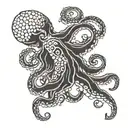 japanese octopus side profile tattoo design idea