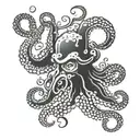 japanese octopus side profile tattoo design idea
