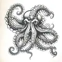 japanese octopus side profile tattoo design idea