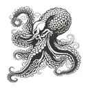 japanese octopus side profile tattoo design idea