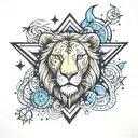 star, leo, astrology tattoo design idea