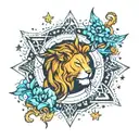 star, leo, astrology tattoo design idea
