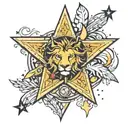 star, leo, astrology tattoo design idea