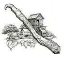 a forearm tattoo featuring things from East Tennessee. Dollywood, tomato's, farm land, fishing and backroading tattoo design idea