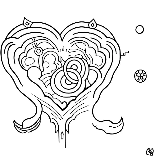 heart comet  tattoo design idea