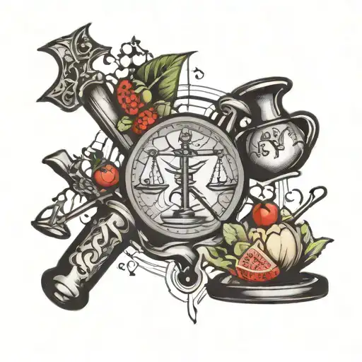 law, math, gastronomy themed tattoo tattoo design idea
