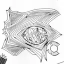 geographic line work  tattoo design idea