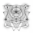 geographic line work  tattoo design idea