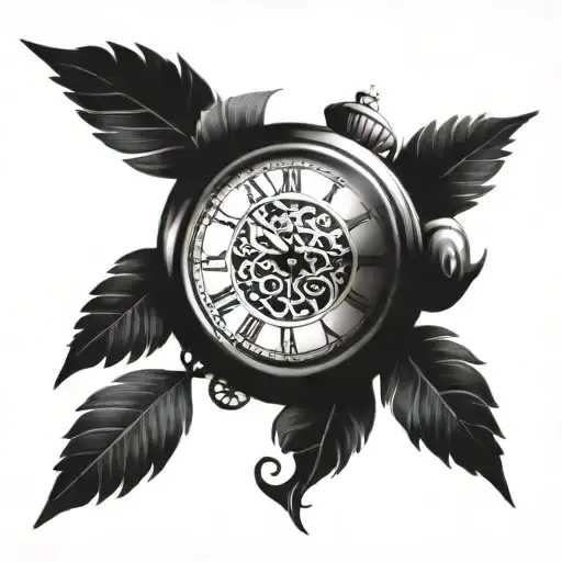 Roman numerals and clock   tattoo design idea