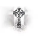 celtic cross with cancer ribbon tattoo design idea
