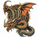 dragon medieval tattoo design idea