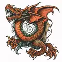 dragon medieval tattoo design idea