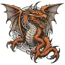 dragon medieval tattoo design idea