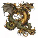 dragon medieval tattoo design idea