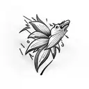 sleeve with lightning, palm trees, clouds, & a lilly flower tattoo design idea