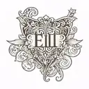 name eli with heart shape tattoo design idea