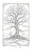 leafless tree with root growing tattoo design idea