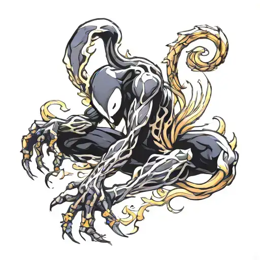 symbiote sans visage tattoo design idea