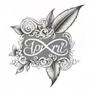 name "April" with infinity and laurel tattoo design idea