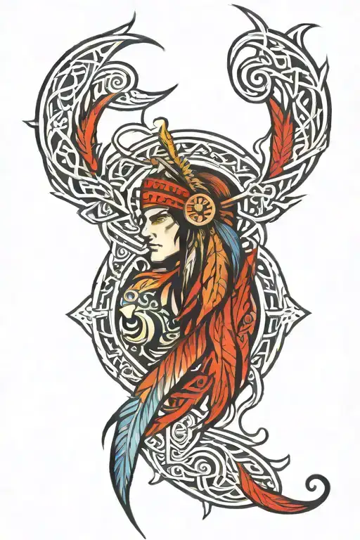 celtic and native american tribal tattoo tattoo design idea
