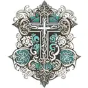 Tyrick name as a cross made tattoo design idea