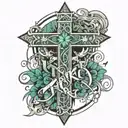 Tyrick name as a cross made tattoo design idea