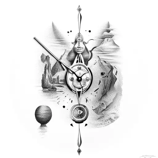Salvador Dali clock tattoo design idea